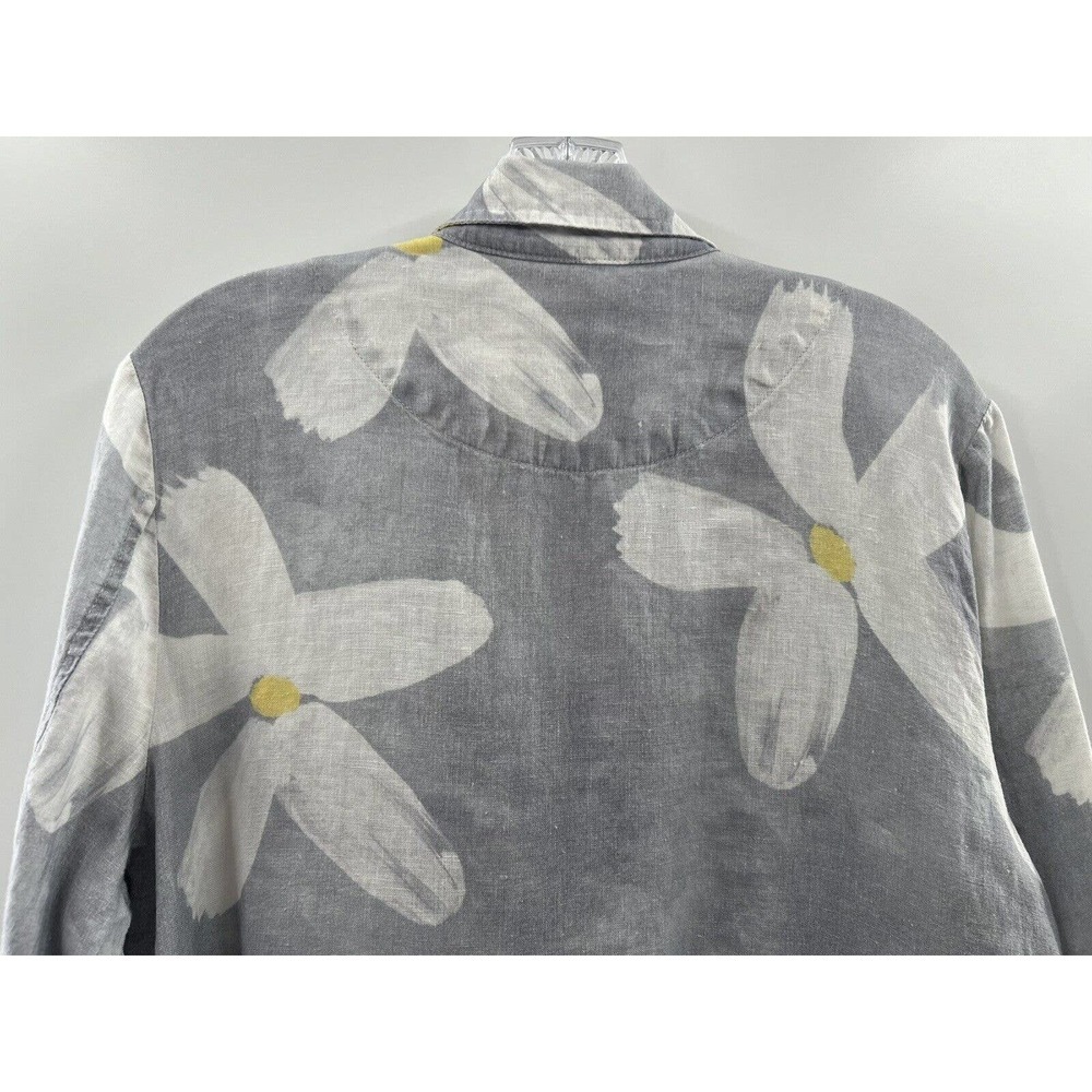 Simply Art By Dolcezza Women’s Linen Button Up Daisy Abstract Floral Size PL - Picture 7 of 8